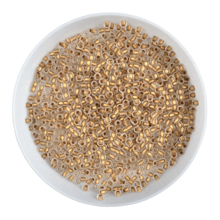 Koraliki szklane TOHO Round 11/0 10g #989F Gold-Lined Frosted Crystal