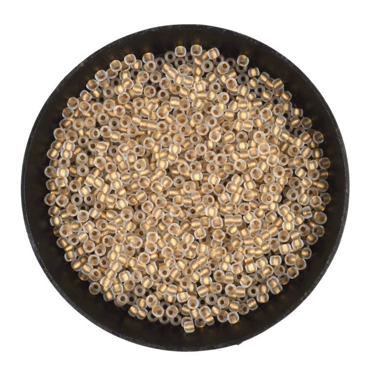 Koraliki szklane TOHO Round 11/0 10g #989F Gold-Lined Frosted Crystal