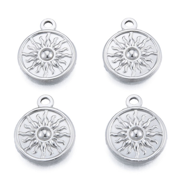 ZSS310 Zawieszka do biżuterii blaszka słońce 15,5x19mm stal nierdzewna