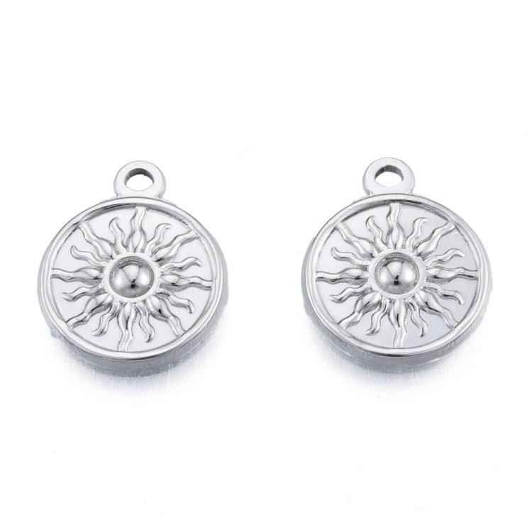 ZSS310 Zawieszka do biżuterii blaszka słońce 15,5x19mm stal nierdzewna