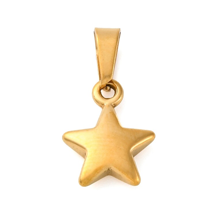 ZSS313 Zawieszka do biżuterii gwiazda gwiazdka 10x13mm stal nierdzewna złota