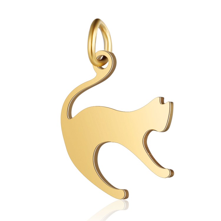 ZSS326 Zawieszka do biżuterii stal nierdzewna kot 15x18mm złota