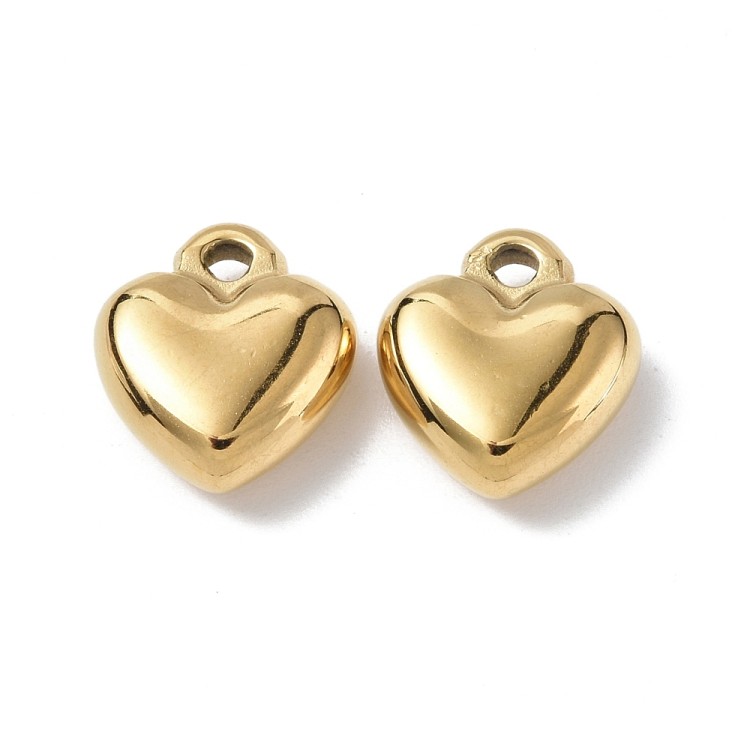 ZSS329 Zawieszka do biżuterii serce serduszko 11x13mm stal nierdzewna IP złoty 18K