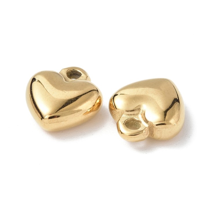 ZSS329 Zawieszka do biżuterii serce serduszko 11x13mm stal nierdzewna IP złoty 18K