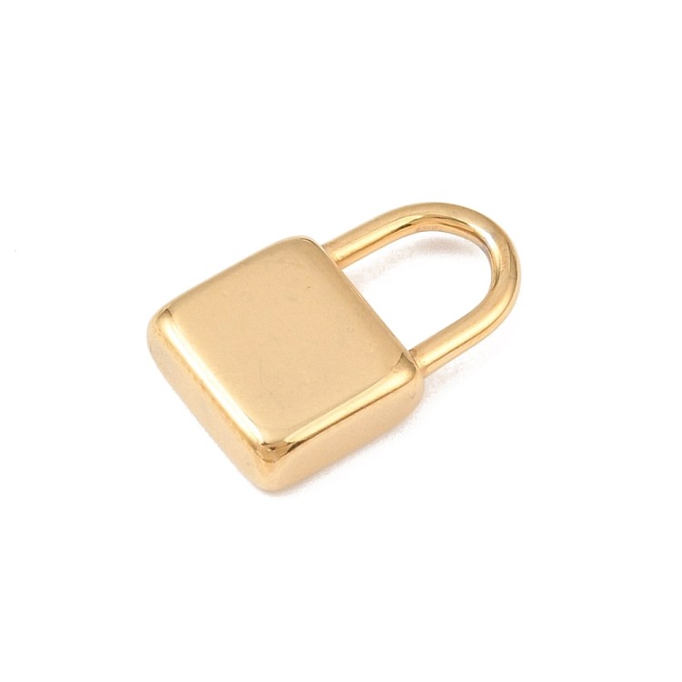 ZSS331 Zawieszka do biżuterii kłódka 10x17mm stal nierdzewna IP złote 18K