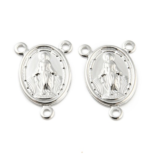 LAC400 Łącznik metalowy do różańca 12x17mm platynowy