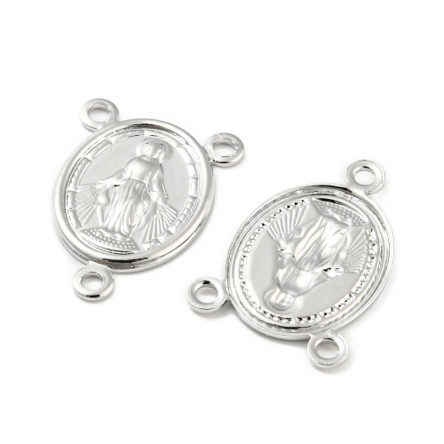 LAC400 Łącznik metalowy do różańca 12x17mm platynowy