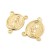 LAC401 Łącznik mosiężny do różańca 12x17mm złoty 18K