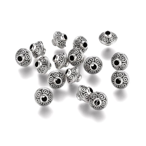 PRM657 Przekładka metalowa ozdobna 6,3x5,3mm 5szt stare srebro