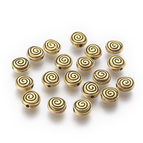 PRM661 Przekładka metalowa ozdobna 8mm 5szt stare złoto