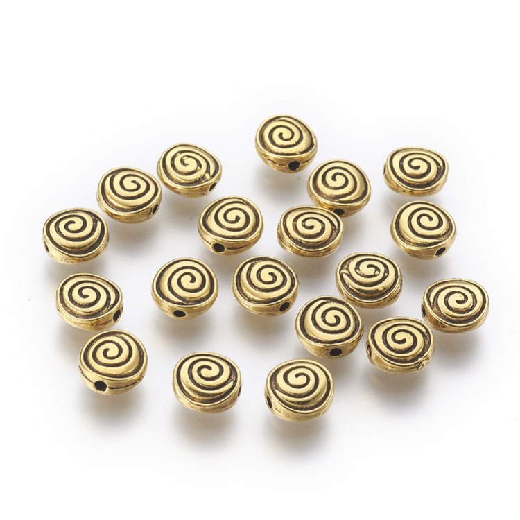 PRM661 Przekładka metalowa ozdobna 8mm 5szt stare złoto