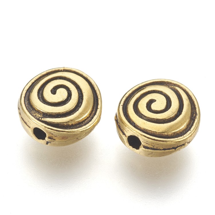 PRM661 Przekładka metalowa ozdobna 8mm 5szt stare złoto