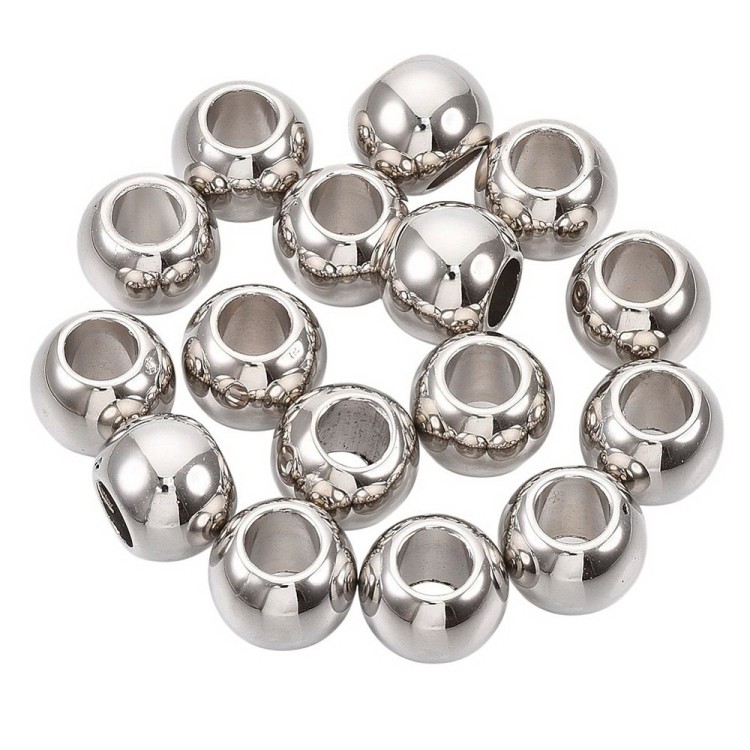 CCB54 Koraliki akrylowe przekładki 12x9,5mm 50szt srebrne