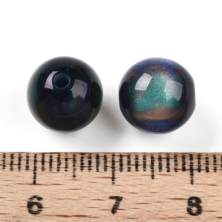 RES10 Koraliki z żywicy kocie oko kule 10mm 10szt
