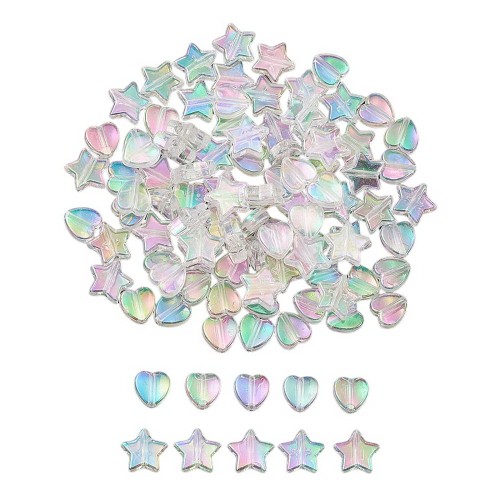 KPL53 Koraliki akrylowe 100szt mix transparentne AB