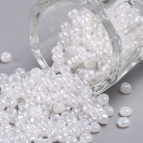 RA525 Koraliki szklane drobne seeds 8/0 okrągłe rokail 3mm 20g białe perłowe