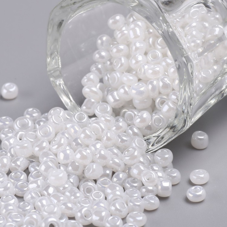 RA525 Koraliki szklane drobne seeds 8/0 okrągłe rokail 3mm 20g białe perłowe