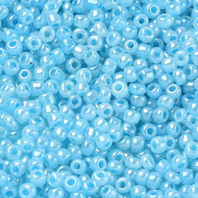 RA526 Koraliki szklane drobne seeds 8/0 okrągłe rokail 3mm 20g błękitne perłowe