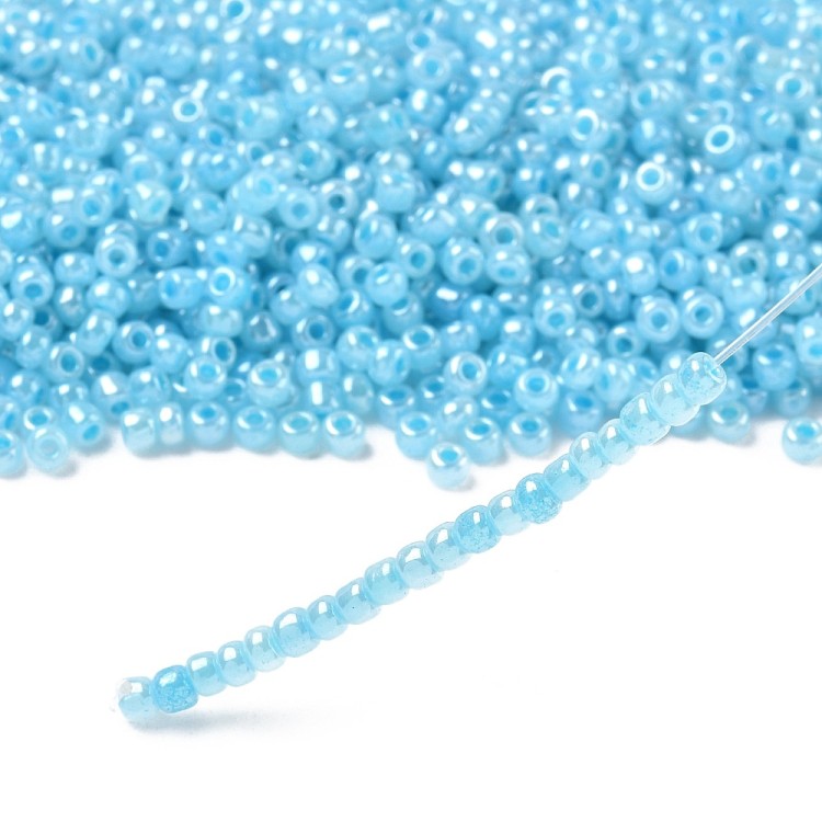 RA526 Koraliki szklane drobne seeds 8/0 okrągłe rokail 3mm 20g błękitne perłowe