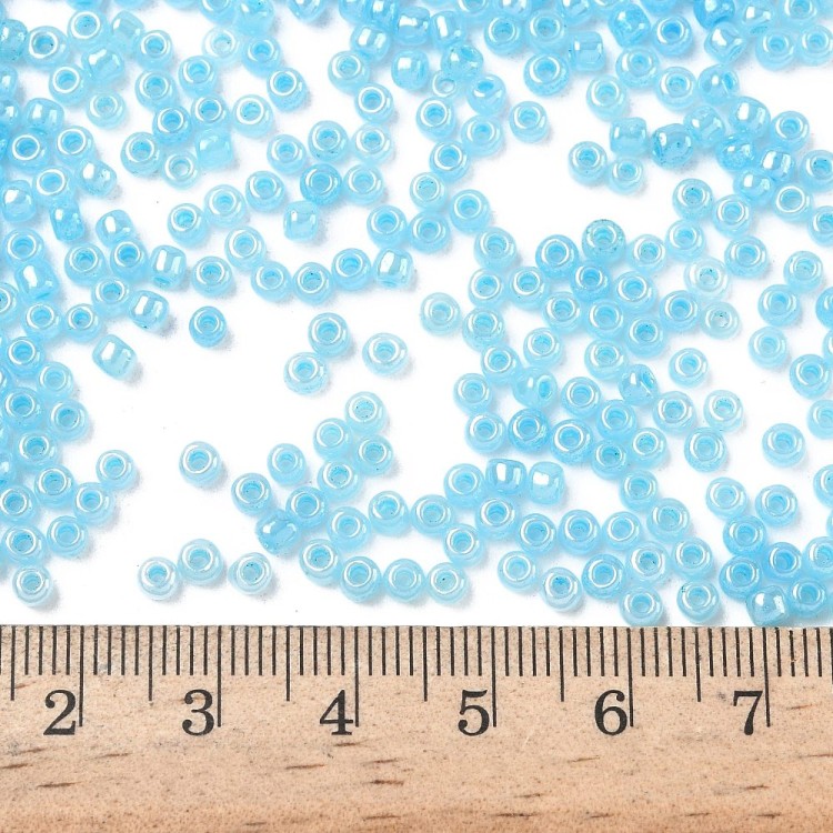 RA526 Koraliki szklane drobne seeds 8/0 okrągłe rokail 3mm 20g błękitne perłowe