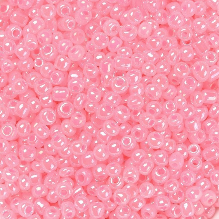 RA527 Koraliki szklane drobne seeds 8/0 okrągłe rokail 3mm 20g różowe perłowe