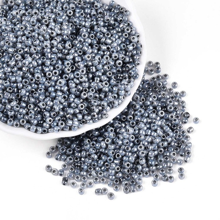 RA528 Koraliki szklane drobne seeds 8/0 okrągłe rokail 3mm 20g szare perłowe