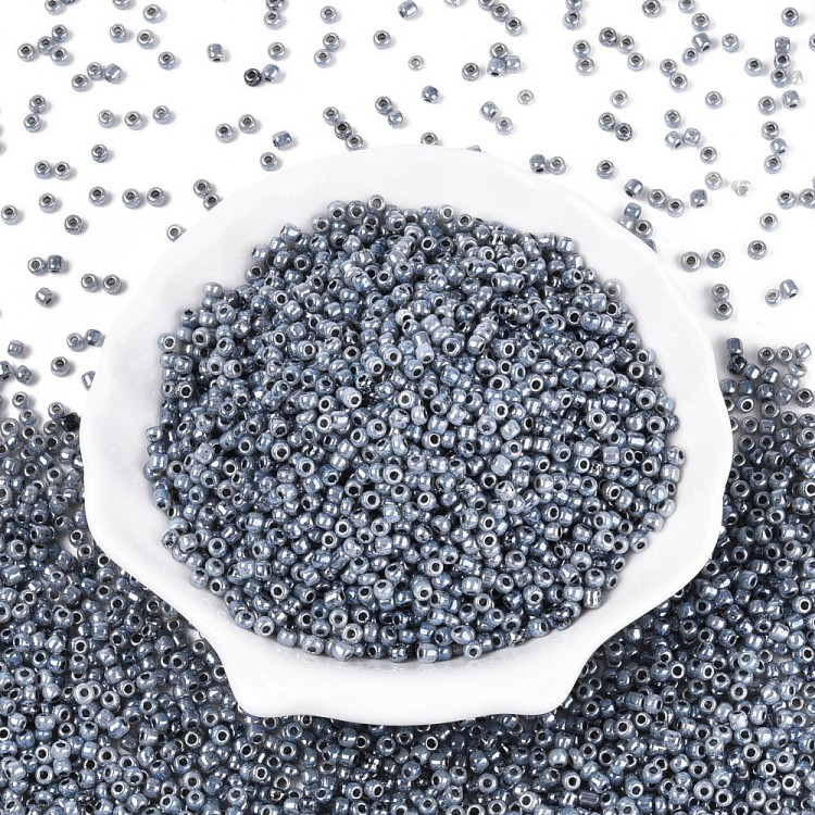 RA528 Koraliki szklane drobne seeds 8/0 okrągłe rokail 3mm 20g szare perłowe