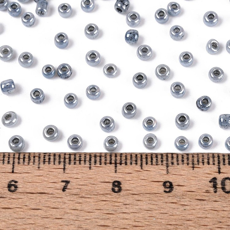RA528 Koraliki szklane drobne seeds 8/0 okrągłe rokail 3mm 20g szare perłowe