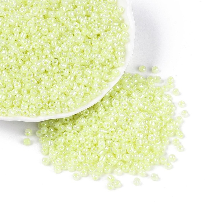 RA529 Koraliki szklane drobne seeds 8/0 okrągłe rokail 3mm 20g żółte perłowe