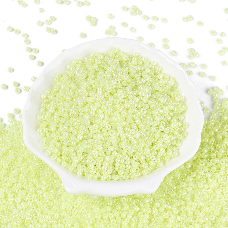 RA529 Koraliki szklane drobne seeds 8/0 okrągłe rokail 3mm 20g żółte perłowe
