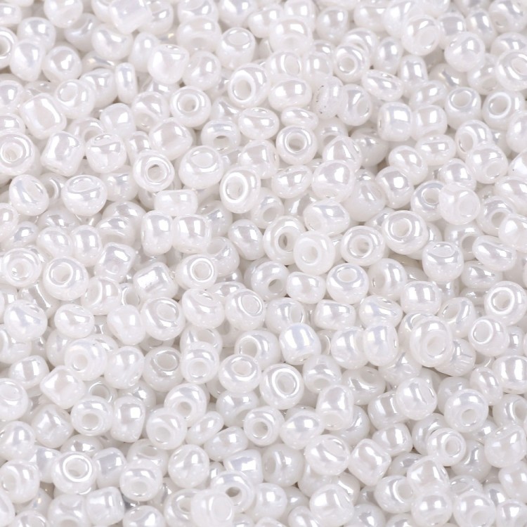 RA525 Koraliki szklane drobne seeds 8/0 okrągłe rokail 3mm 20g białe perłowe