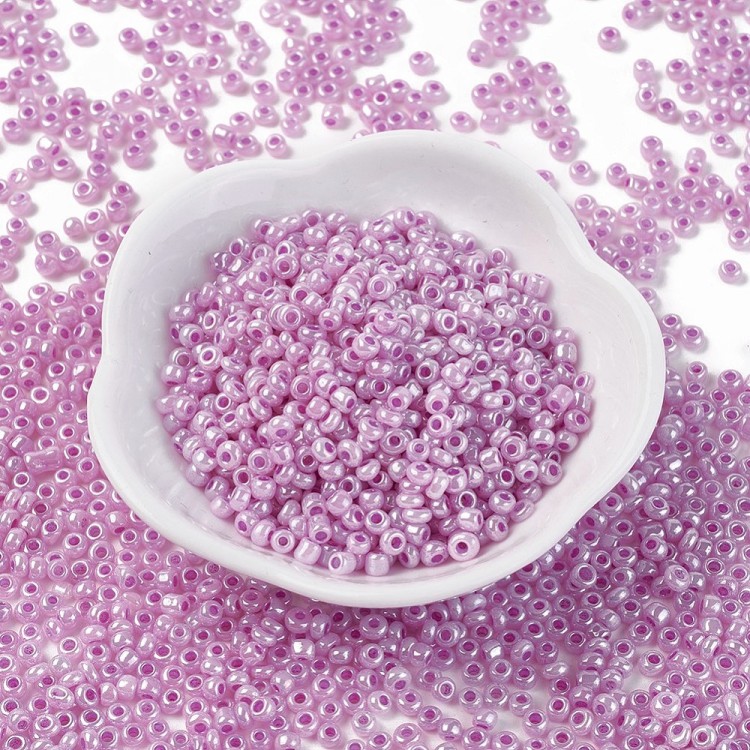 RA530 Koraliki szklane drobne seeds 8/0 okrągłe rokail 3mm 20g różowe perłowe
