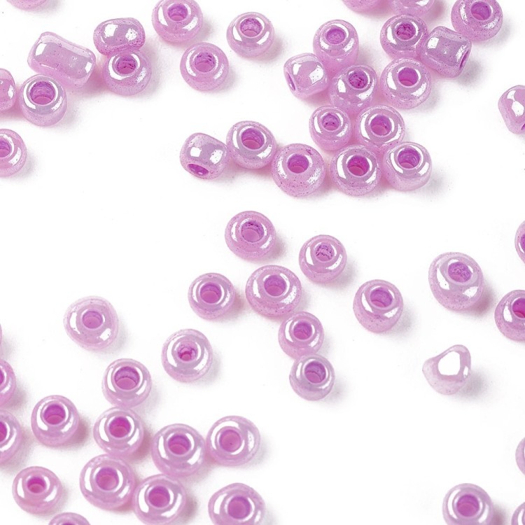 RA530 Koraliki szklane drobne seeds 8/0 okrągłe rokail 3mm 20g różowe perłowe