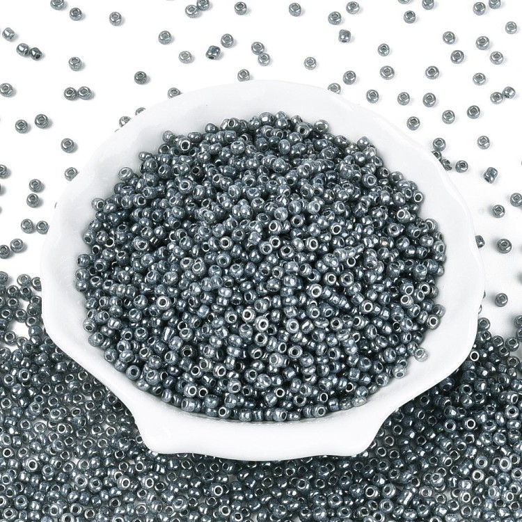 RA531 Koraliki szklane drobne seeds 8/0 okrągłe rokail 3mm 20g popielate perłowe