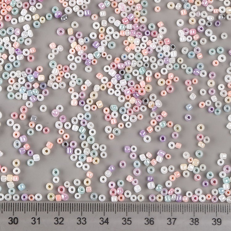 RA532 Koraliki szklane drobne seeds 8/0 okrągłe rokail 3mm 20g mix perłowe