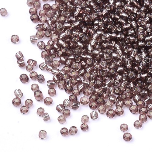 RA533 Koraliki szklane drobne seeds okrągłe rokail 3mm 20g śliwkowy lined