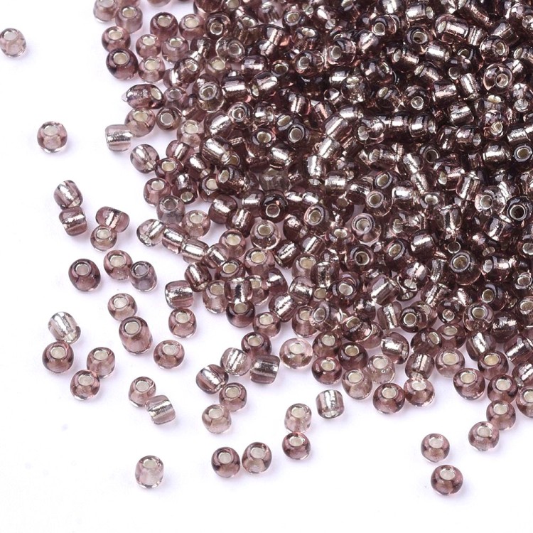 RA533 Koraliki szklane drobne seeds okrągłe rokail 3mm 20g śliwkowy lined