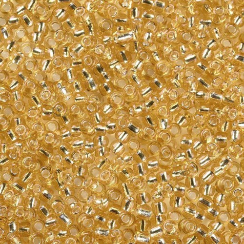 RA534 Koraliki szklane drobne seeds okrągłe rokail 3mm 20g j.złote lined