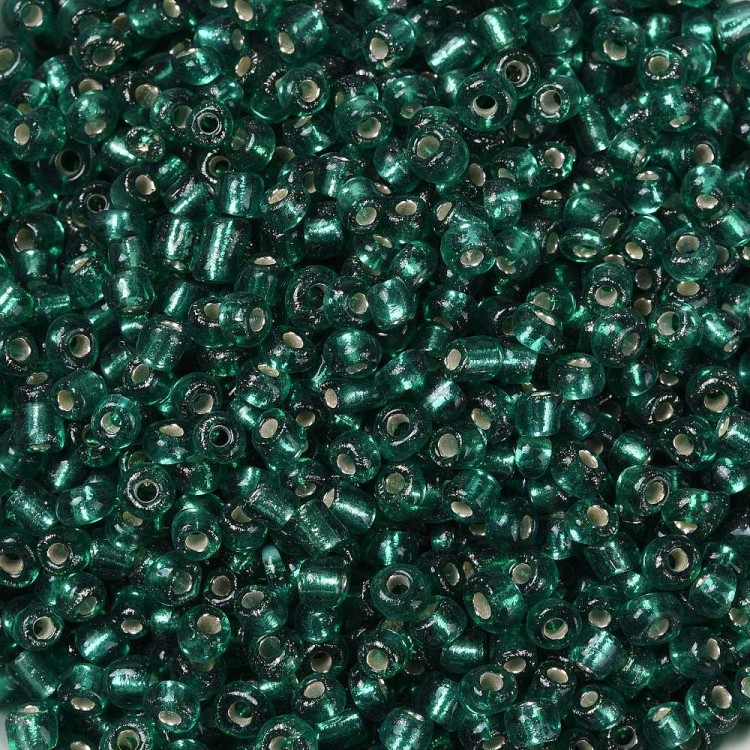 RA536 Koraliki szklane drobne seeds okrągłe rokail 3mm 20g szmaragdowe lined