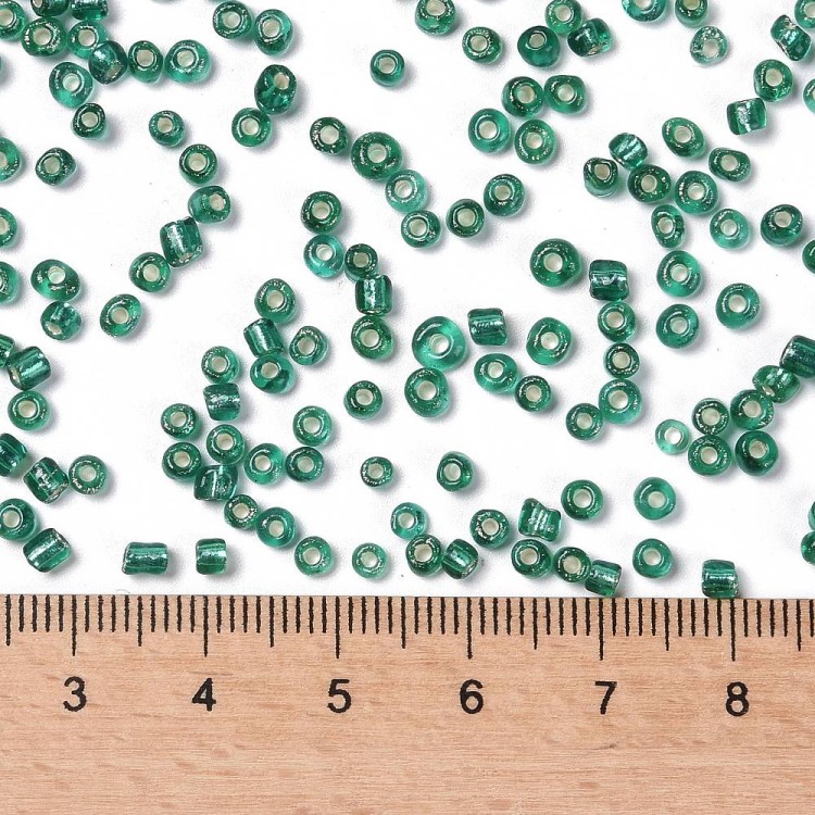 RA536 Koraliki szklane drobne seeds okrągłe rokail 3mm 20g szmaragdowe lined