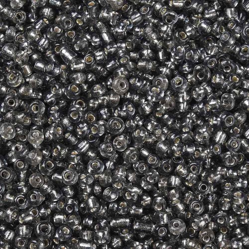 RA537 Koraliki szklane drobne seeds okrągłe rokail 3mm 20g szare lined