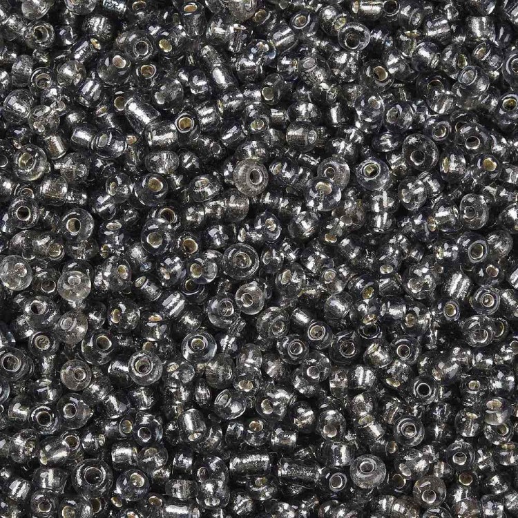 RA537 Koraliki szklane drobne seeds okrągłe rokail 3mm 20g szare lined