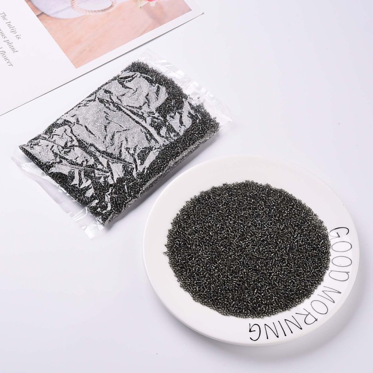 RA537 Koraliki szklane drobne seeds okrągłe rokail 3mm 20g szare lined