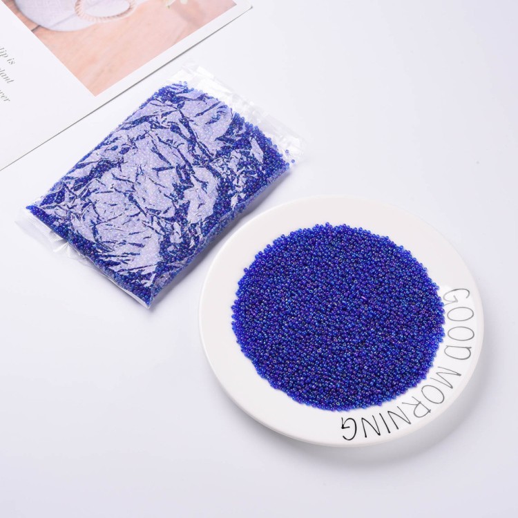 RA540 Koraliki szklane drobne seeds okrągłe rokail 3mm 20g niebieskie benzynka