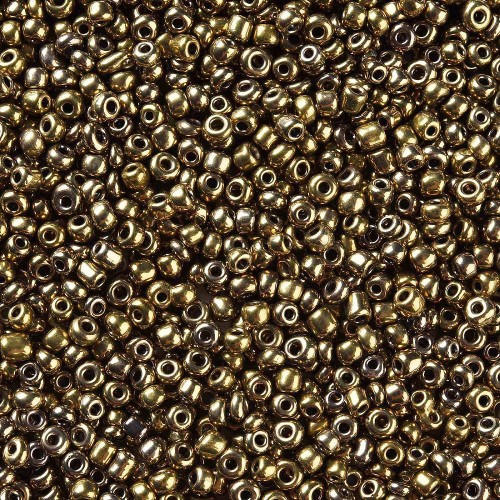 RA542 Koraliki szklane drobne seeds okrągłe rokail 3mm 20g c.złoty metallic