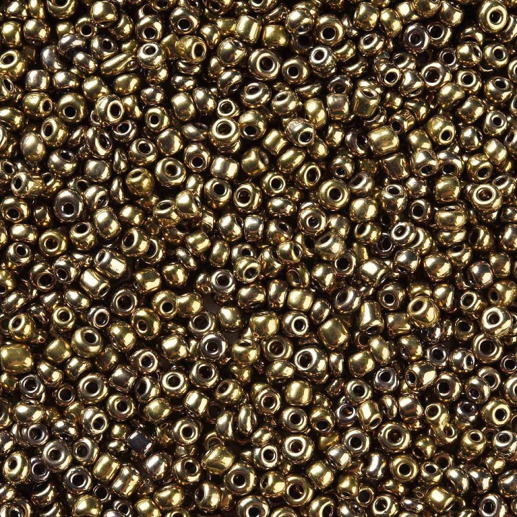 RA542 Koraliki szklane drobne seeds okrągłe rokail 3mm 20g c.złoty metallic