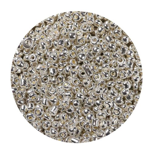 RA548 Koraliki szklane drobne seeds okrągłe rokail 2mm 20g srebrne metallic