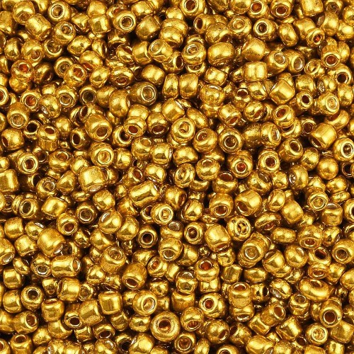 RA548 Koraliki szklane drobne seeds 12/0 okrągłe rokail 2mm 20g złote metallic