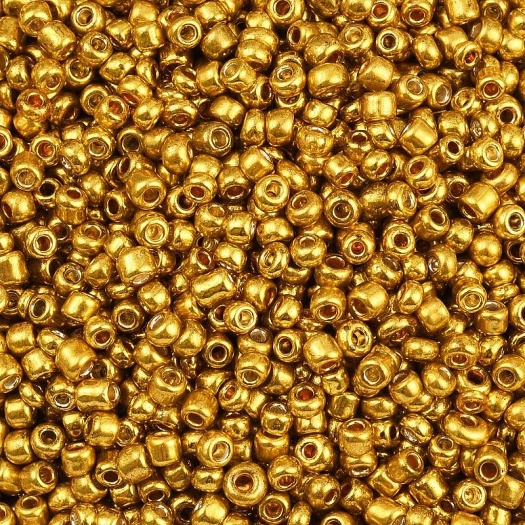 RA548 Koraliki szklane drobne seeds 12/0 okrągłe rokail 2mm 20g złote metallic