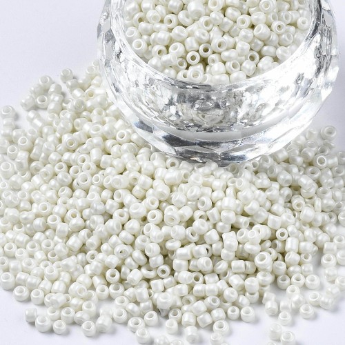 RA551 Koraliki szklane drobne seeds 12/0 okrągłe rokail 2mm 20g ecru perłowe